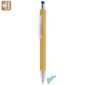 BOLIGRAFO BAMBU CON TOUCH "BORNEO" AZUL