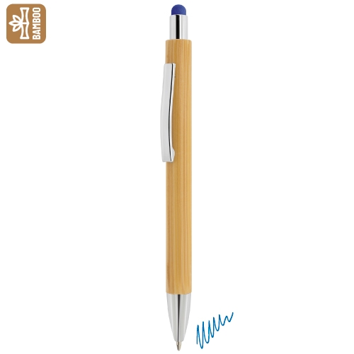 BOLIGRAFO BAMBU CON TOUCH "BORNEO" AZUL