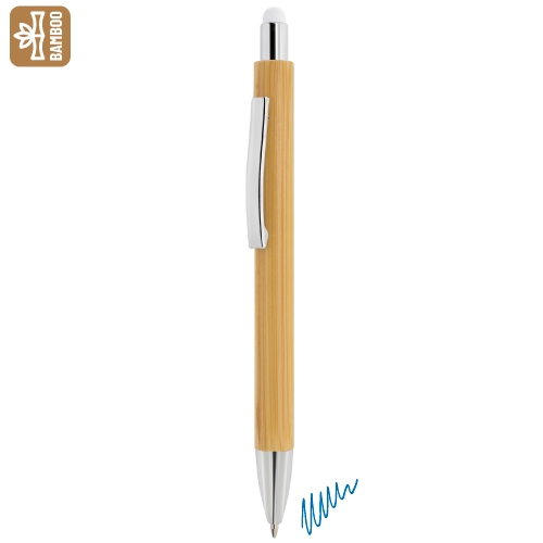 BOLIGRAFO BAMBU CON TOUCH "BORNEO" BLANCO