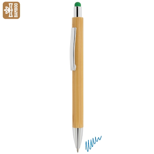 BOLIGRAFO BAMBU CON TOUCH "BORNEO" VERDE