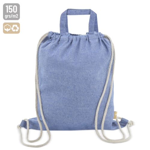 BOLSA MOCHILA DE ALGODÓN RECICLADO "AGRA" AZUL