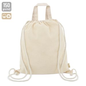 BOLSA MOCHILA DE ALGODÓN RECICLADO "AGRA" BEIGE