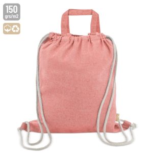 BOLSA MOCHILA DE ALGODÓN RECICLADO "AGRA" ROJO