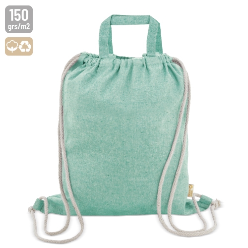 BOLSA MOCHILA DE ALGODÓN RECICLADO "AGRA" VERDE
