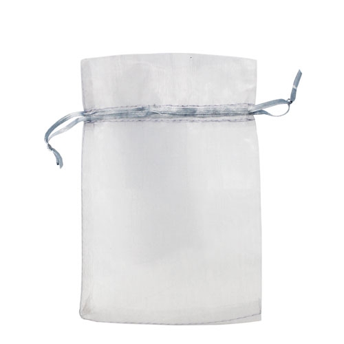 BOLSA REGALO ORGANZA 15*10 CM PLATA