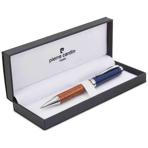 BOLÍGRAFO DE MADERA PIERRE CARDIN AZUL