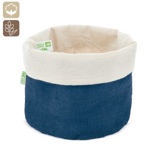 PANERA DE ALGODON Y JUTE NATURAL "PAPÚA" MARINO