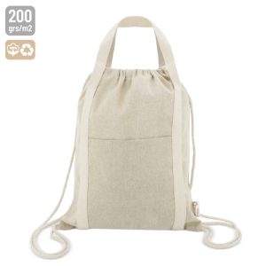 BOLSA MOCHILA DE ALGODÓN RECICLADO "YALA" BEIGE