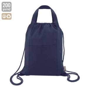 BOLSA MOCHILA DE ALGODÓN RECICLADO "YALA" MARINO