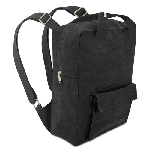 MOCHILA DE ALGODÓN RECICLADO "KANDY" NEGRO