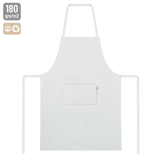 DELANTAL ALGODÓN RECICLADO 180 G"MITCHEL" BLANCO