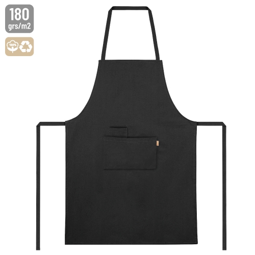 DELANTAL ALGODÓN RECICLADO 180 G"MITCHEL" NEGRO
