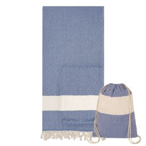 TOALLA PAREO MOCHILA "SOFT-ECO" PLOMO