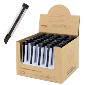 CUTTER CON STOP AUTOMATICO "MAX" PACK 40 PCS BLANCO
