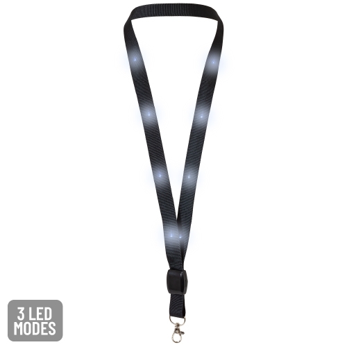 LANYARD VIP LUMINOSO LED "FLIKER" NEGRO