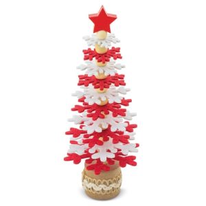 ARBOLITO DE NAVIDAD RPET Y MADERA RECICLADA "PUKKY" ROJO