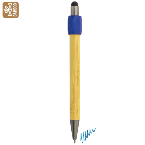 BOLIGRAFO ANTIESTRÉS GIRATORIO DE BAMBÚ "GYRO" AZUL