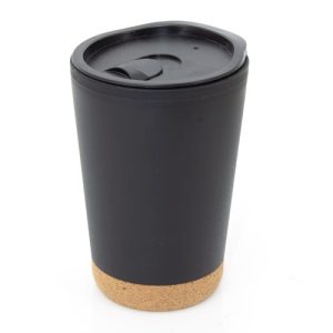 VASO TÉRMICO DOBLE PARED PP/CORCHO "VENEZA" NEGRO
