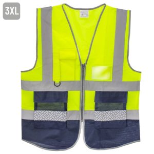 CHALECO ALTA VISIBILIDAD "REFLEKTA" AMARILLO/MARINO 3XL