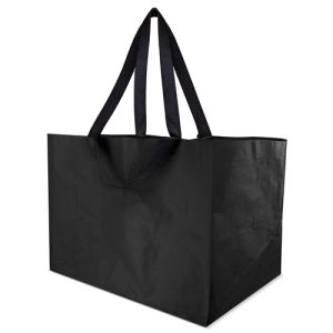 BOLSA PP LAMINADA EXTRA GRANDE "MERLIN" NEGRO