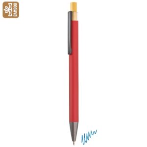 10926-RO-500x500-1.jpg BOLIGRAFO ALUMINIO/BAMBÚ "NOAM" ROJO