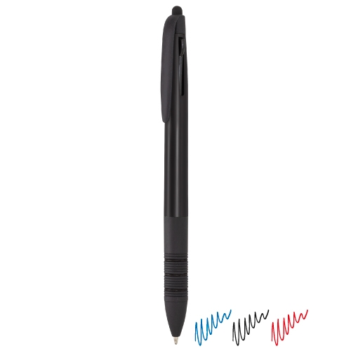 BOLÍGRAFO PUNTERO 3 COLORES "YAKOV" NEGRO