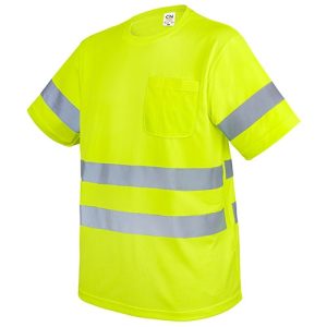 CAMISETA CON BOLSILLO Y BANDAS REFLECTANTES "KRZ" AMARILLO S