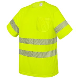 CAMISETA CON BOLSILLO Y BANDAS REFLECTANTES "ELÁST" AMARILLO XXL