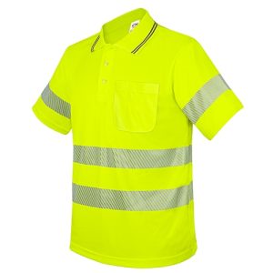 POLO CON BOLSILLO Y BANDAS REFLECTANTES ELÁSTICAS “QVO” AMARILLO 3XL