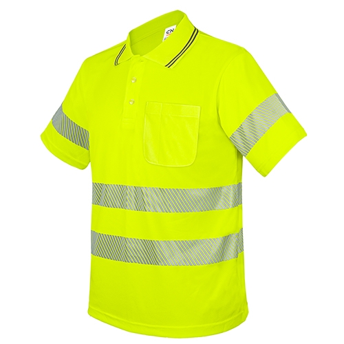 POLO CON BOLSILLO Y BANDAS REFLECTANTES ELÁSTICAS “QVO” AMARILLO XXL