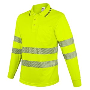 POLO MANGA LARGA CON BOLSILLO Y BANDAS REFLECTANTES “QVO” AMARILLO XS
