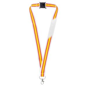 LANYARD BANDERA ANCHA "POLICIA" BLANCO
