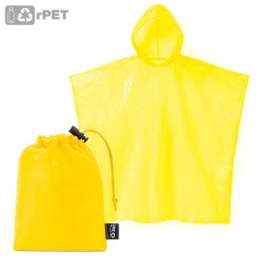 PONCHO CON BOLSA RPET "BROSS" AMARILLO