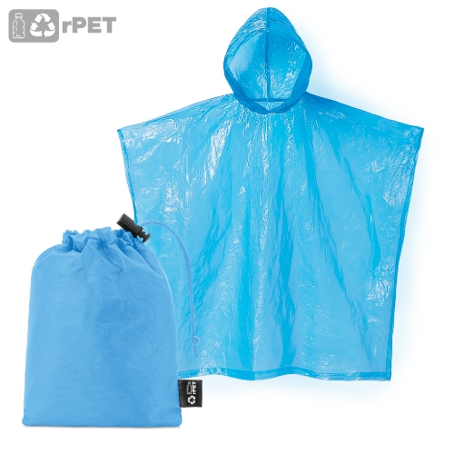 PONCHO CON BOLSA RPET "BROSS" AZUL