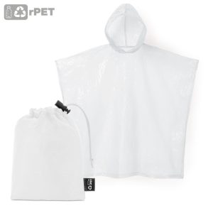 PONCHO CON BOLSA RPET "BROSS" BLANCO