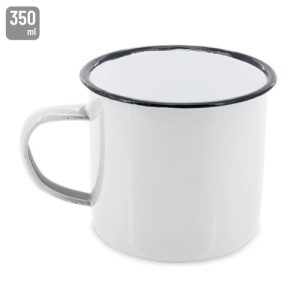 TAZA ESMALTADA "RETRO" BLANCO