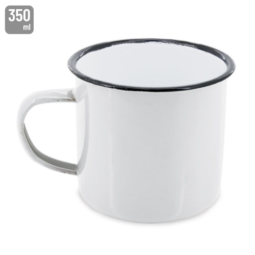 TAZA ESMALTADA "RETRO" BLANCO