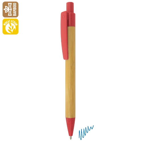 A-239-RO-500x500-1.jpg BOLIGRAFO DE BAMBU Y FIBRA DE TRIGO "TERRY" ROJO