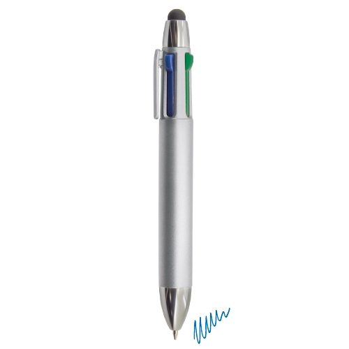 BOLIGRAFO PUNTERO 4 COLORES "STAR" PLATA