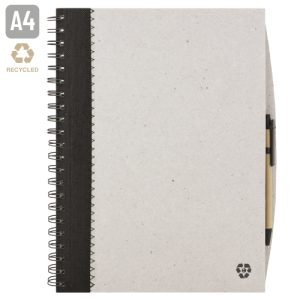 CUADERNO A4 CARTON RECICLADO "ENSA" NEGRO