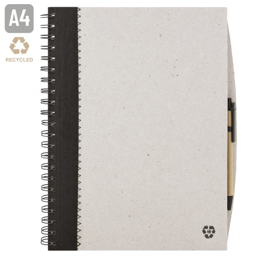 CUADERNO A4 CARTON RECICLADO "ENSA" NEGRO