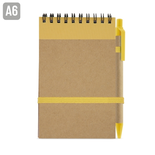 BLOC DE NOTAS CON BOLIGRAFO RECICLADO "MAEL" AMARILLO