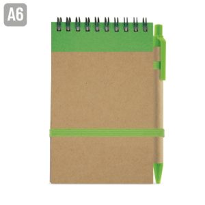 BLOC DE NOTAS CON BOLIGRAFO RECICLADO "MAEL" PISTACHO