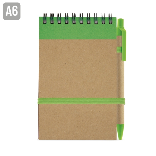 BLOC DE NOTAS CON BOLIGRAFO RECICLADO "MAEL" PISTACHO