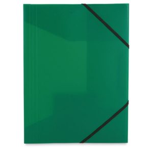 CARPETA SILVER CON GOMAS "CHAP" VERDE