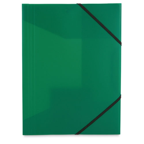 CARPETA SILVER CON GOMAS "CHAP" VERDE
