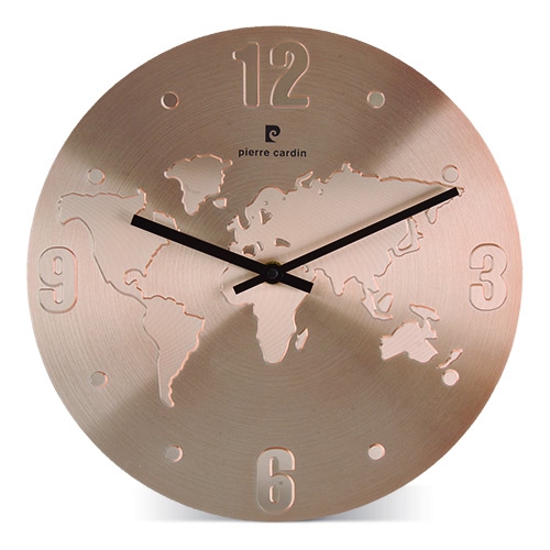 RELOJ MUNDI MAPA PIERRE CARDIN COBRE