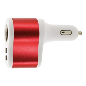 CARGADOR MULTIPLE MIX ALUMINIO "KEPPLER" BLANCO/ROJO