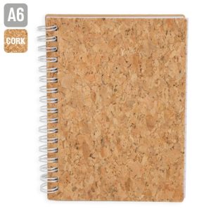 LIBRETA CON ANILLAS BLANCAS CORCHO NATURAL BLANCO