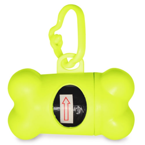 PORTABOLSAS FORMA HUESO "PERRETE" AMARILLO